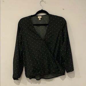 Polka Dot Wrap Blouse